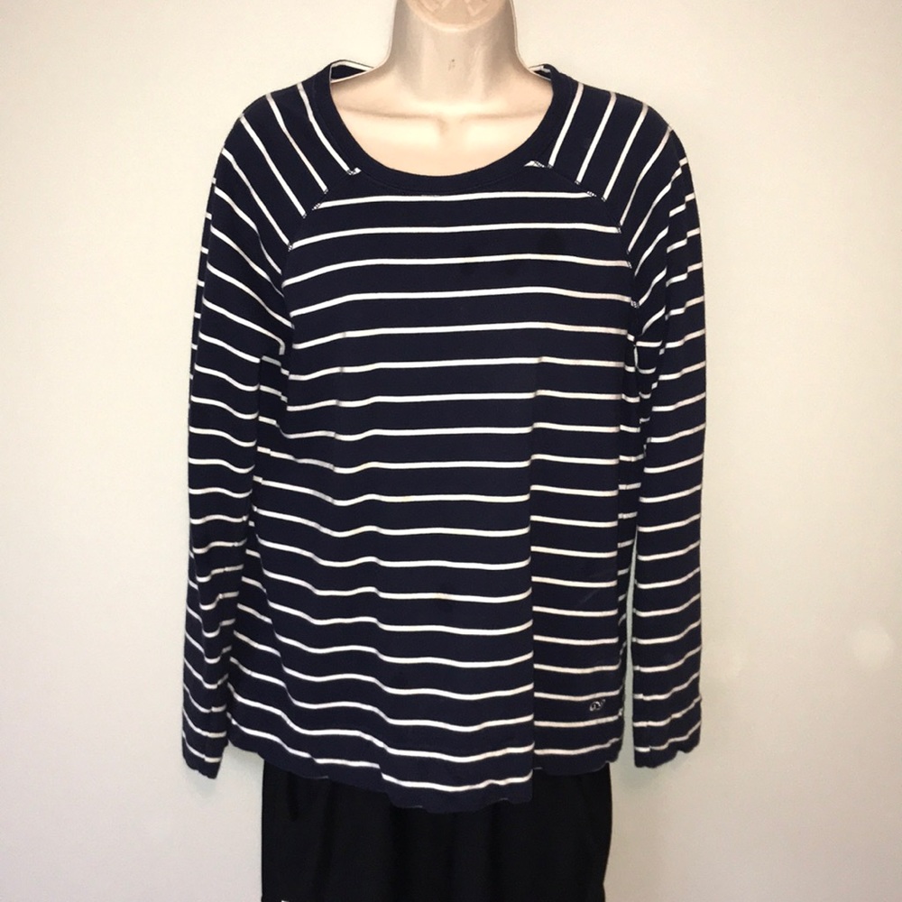 Vineyard Vines Navy White Striped Knit Sweater